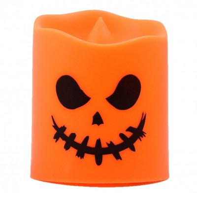 Halloween LED Pumpkin Candles, Spooky Face Tea Lights for Party, Table Decor-img1